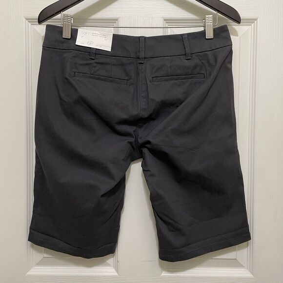NEW Ann Taylor LOFT Bermuda Roll Shorts Khaki Chinos Dark Gray Sz 6 Petite NWT - Picture 2 of 11